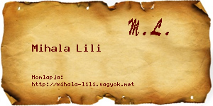 Mihala Lili névjegykártya
