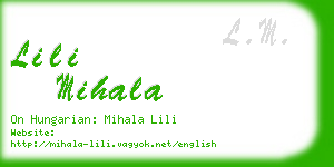 lili mihala business card